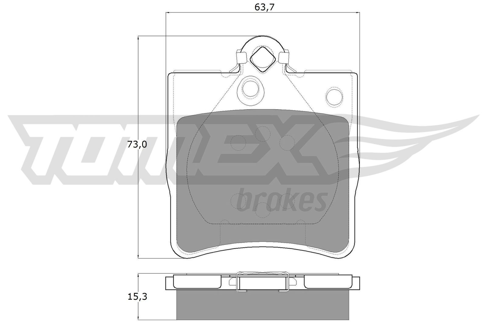 Obrázok Sada brzdových platničiek kotúčovej brzdy TOMEX Brakes  TX1229